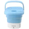 Mini-machine à laver portable - GOTOTOP - Pliable - Moteur à grande vitesse - Prise UE - Couleur bleue