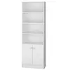 BRV Bibliothèque 2 Portes Blanche 5 Niches L 61.5 H 182.5 P 30.5 cm - ...