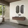 Meuble de salle de bain double vasque 120cm bois foncé avec miroir led LB-1006 - LuxuryBain