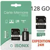 ZISONIX Carte Micro-SD 128 Go classe 10 4K SDXC smartphone tablette caméra sport 100% Reél Class 10 + Lecture Carte..