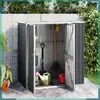 ASHATA Abri à outils de jardin anthracite 161x89x161cm acier galvanisé-FHE316211