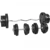 GORILLA SPORTS Set d'haltères 68 Kg (disques plastique à poignées + barre Curl)