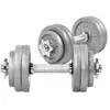 GORILLA SPORTS Set d'haltères courts de 30 KG avec disques en fonte gris