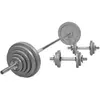GORILLA SPORTS Set d'haltères barre longue en fonte 97,5 Kg