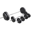 GORILLA SPORTS Set dÂ´haltÃ¨res complet avec disques revÃªtement plastique + barres 97,5 Kg