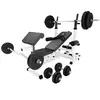 GORILLA SPORTS Banc de musculation universel Blanc GS005 avec supports et set d'haltères 97,5 KG