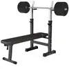 GORILLA SPORTS Banc de musculation GS006 + Set disques en plastique et barre longue 37KG