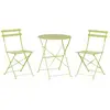 BELIANI Salon de jardin bistrot table et 2 chaises en acier vert citron FIORI