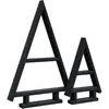 Floranica Houten Kerstboom Handgemaakte 2-delige Set - Antraciet, Houten Kerstbomen voor Decoratie Advent Winter Kerst Tafel Raam Staander Decoratie