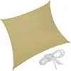TOILE SOLAIRE - TECTAKE - Voile d'ombrage carrée avec une protection UV 50+ Cordes de tension comprises 5,4x5,4m - Beige
