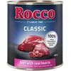 6x800g Rocco Classic boeuf, coeurs de veau - Pâtée pour chien