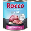 6x800g Rocco Junior dinde, coeurs de veau, riz - Pâtée pour chien