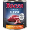 6x800g Rocco Classic boeuf, coeurs de volaille - Pâtée pour chien