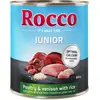 6x800g Rocco Junior volaille, gibier, riz - Pâtée pour chien