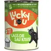 6x 400g Lucky Lou Lifestage Adult boeuf & sanglier nourriture pour chat humide
