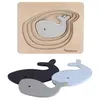 Kindsgut Puzzle en bois Baleine (6 pièces)