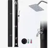AREBOS Douche Solaire 40L avec Couvercle avec thermomètre intégré Noir...