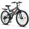 Licorne Bike Vélo VTT 26" Premium Vélo [26, Noir/Bleu/Orange]