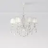 Grace Lustre blanc avec or et cristal, avec abat-jour, 6 lumières, E14