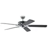 PEPEO Ventilateur de plafond classique silencieux 132 cm chrome poli pales noires - Pepéo
