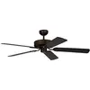 PEPEO Ventilateur de plafond classique silencieux 132 cm bronze antique pales noires - Potkuri Pepéo