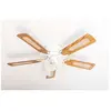 Pepeo Kisa Deluxe Ceiling Fan 105 cm White Wing Oak/Walnut Including Lighting and Pull Switch
