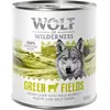 6x800g Green Fields Wolf of Wilderness agneau - Pâtée pour chien