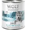 6x800g Blue River Junior Little Wolf of Wilderness poulet, saumon - Pâ...