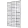 TECTAKE Étagère DVD CD CHRISTEL avec Etagères réglables et amovibles 27 compartiments - Blanc