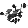 Gorilla Sports Universele Halterbank Zwart + 100 kg Halterset - Kunststof