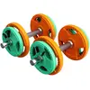 GORILLA SPORTS Set d'haltères courts de 20 KG avec poids à revêtement caoutchouc dotés de poignées + stop-disques à ressort