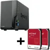 Synology DiskStation DS224+ Serveur NAS 2 baies Boîtier vide + 2x WD R...