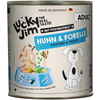 24x800g Lucky Jim Adult poulet et truite pâté pour chien
