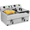 Royal Catering - Elektro-Friteuse - 2 x 10 Liter - Aftapkraan - 230 V