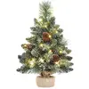 Yorbay Mini Kunstkerstboom 40 cm - LED - Sneeuw en Dennenappels