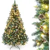 yorbay Kunstkerstboom met LED-verlichting   180 cm   Met Sneeuwlook & ...