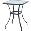 Outsunny tuintafel - gehard glas - 68,5x68,5x84 cm - zwart