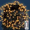 Monzana Deuba Lichtsnoer - 160 LED`s Timer 8 Lichtstanden 11,5m   Warm Wit