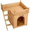 Cadoca Niche villa en bois avec terrasse brun 66x53x64cm