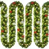 Deuba Guirlande de Noël lumineuse 5m 80 LED Sapin artificiel avec déco Décoration de noël intérieur extérieur