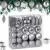 Deuba Kerstboomballen - Set van 103 Kunstof Mat Glanzend - Zilver
