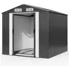 Deuba Abri de jardin en métal anthracite - 14,65 m³ - Cabane/Remise de jardin - Rangement vélos/outils - Gris