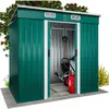 GARDEBRUK Abri de jardin en métal 2m² avec fondation 196x122x182cm porte coulissante vert cabane de jardin cabanon maison jardin 3,4m³