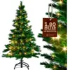 Casaria Kerstboom 180 cm   Incl. LED Kerstverlichting PE Groen