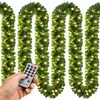 Casaria Kerstguirlande - 5m 100 LED´s-Dennennaalden Groen   Warm wit