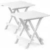 2x Table d'appoint de jardin blanche Adige 45x43x50cm
