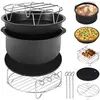 deuba Monzana Heteluchtfriteuse Accessoires Set - 8-delig Metaal   Zwart