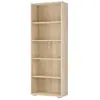 CASARIA® Étagère bibliothèque chêne 190 x 60 x 28 cm Meuble de rangeme...