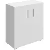 Deuba Armoire avec portes 77 x 60 x 30 cm Meuble de rangement VELA blanc 2 niveaux pour salon bureau chambre