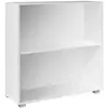 Deuba Étagère bibliothèque blanc 77 x 60 x 28 cm Meuble de rangement VELA 2 compartiments pour salon bureau chambre